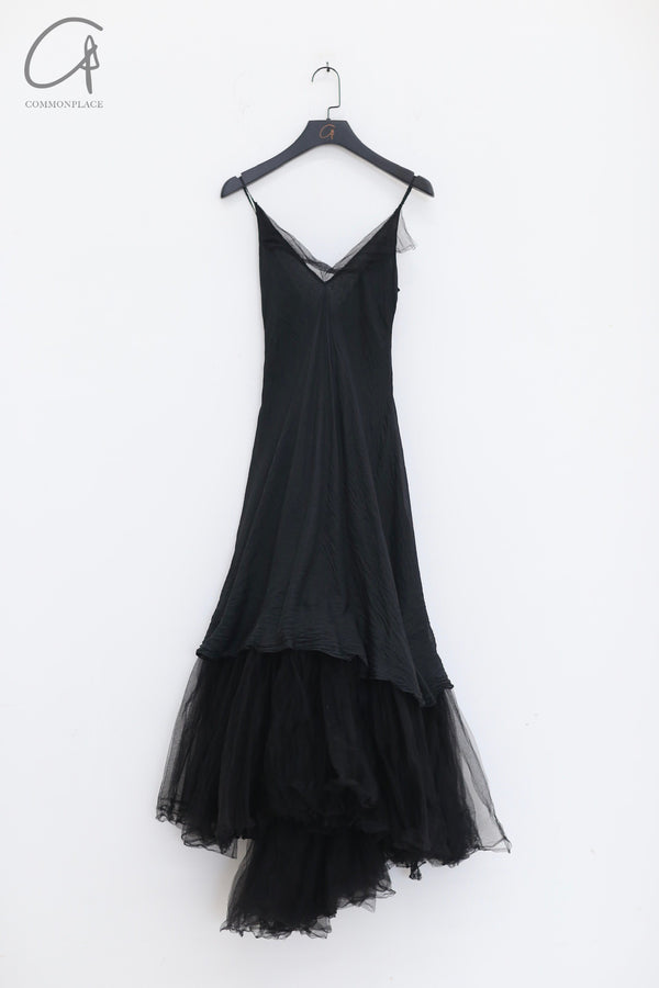 Marc Le Bihan Knitted Frill Tulle Dress Collection Two-layer Tulle French Handmade MLB-2104-HEI Black 2104